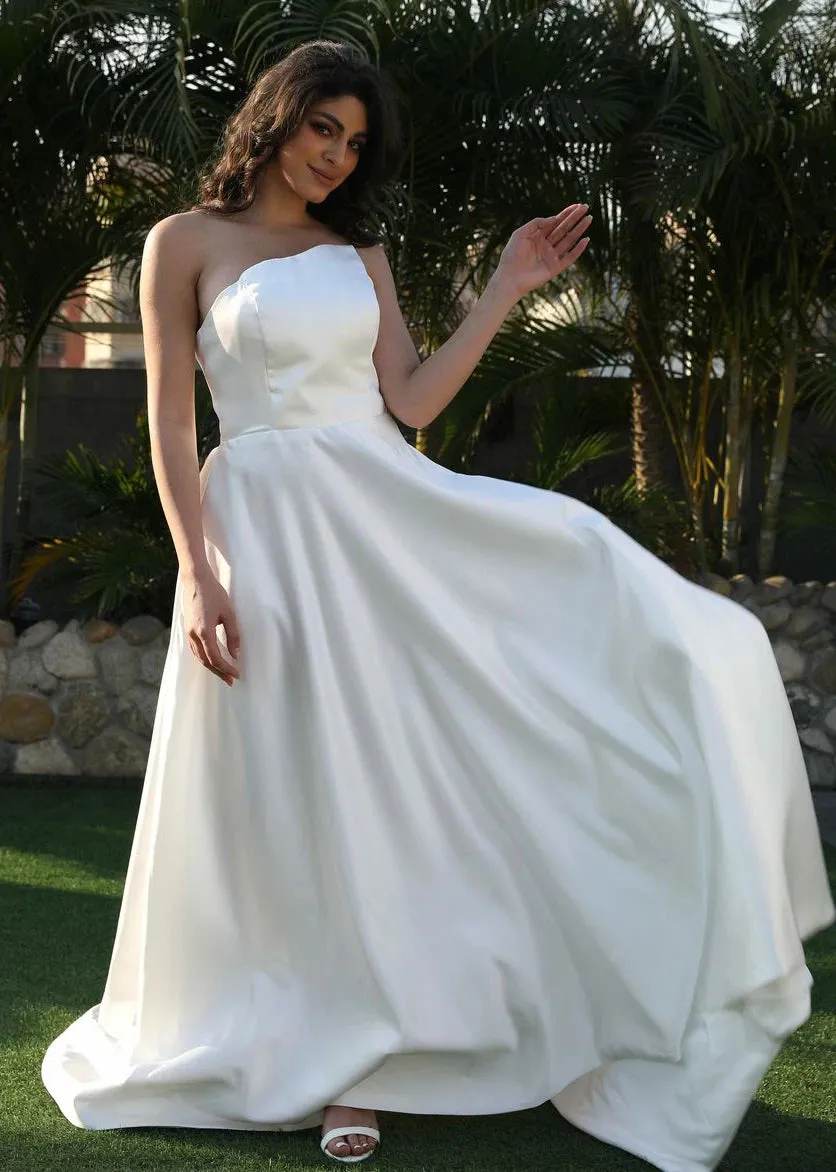 Boho Wedding Dresses for Bride  Vestidos De Novia A Line Satin Wedding Gowns with Pockets Plus Size Beach Bride Dresses