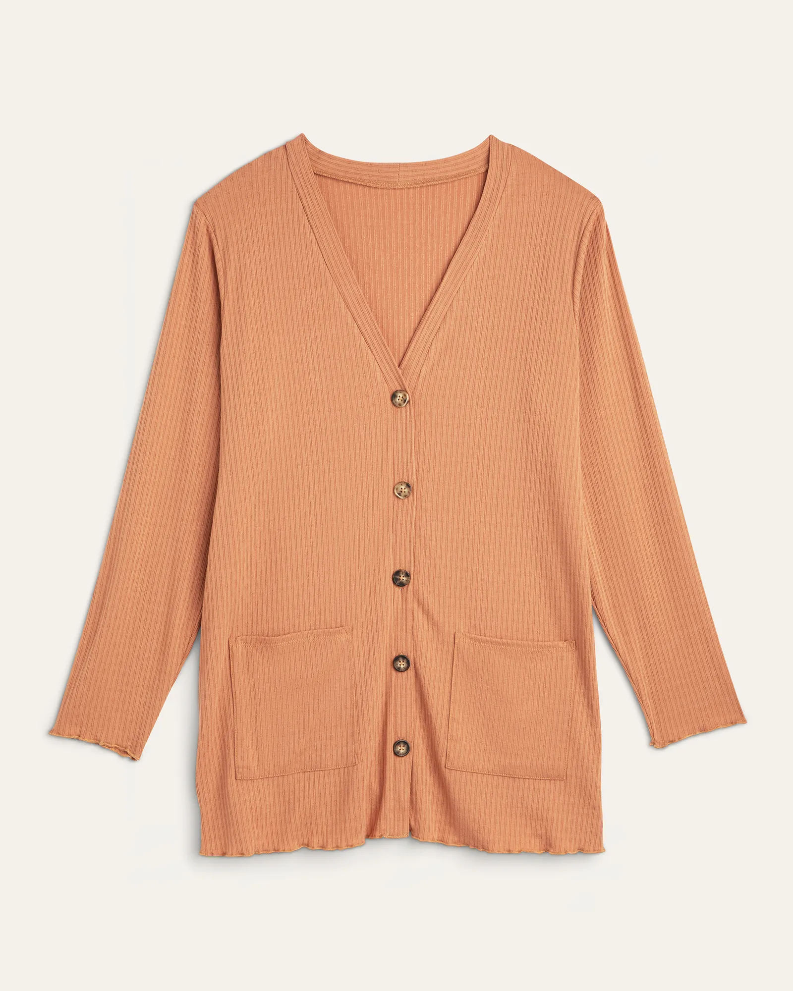 Philomena Pointelle-Knit Cardigan | Orange